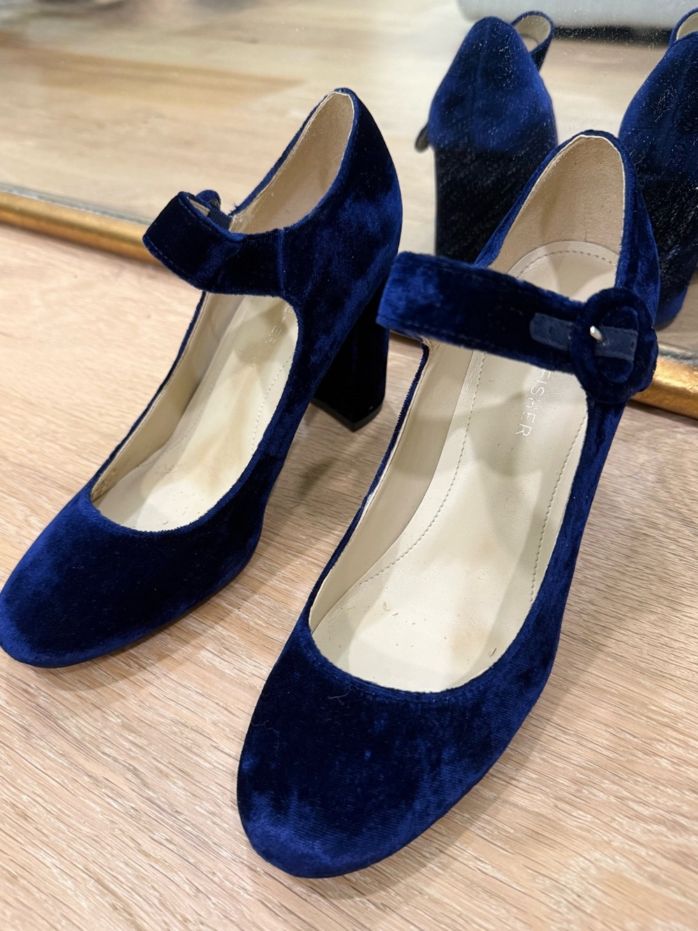Marc Fisher Velvet Mary Jane Heels